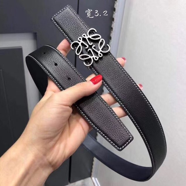 Loewe original calfskin belt 32mm LW0001 black&blue