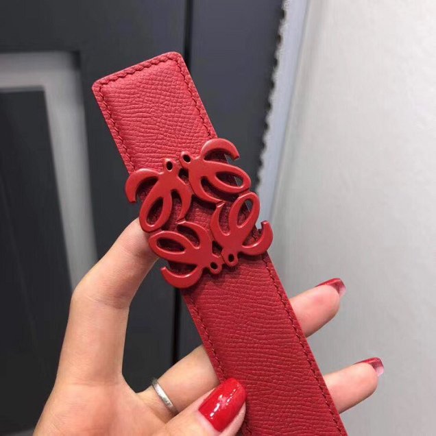 Loewe original calfskin belt 32mm LW0001 red