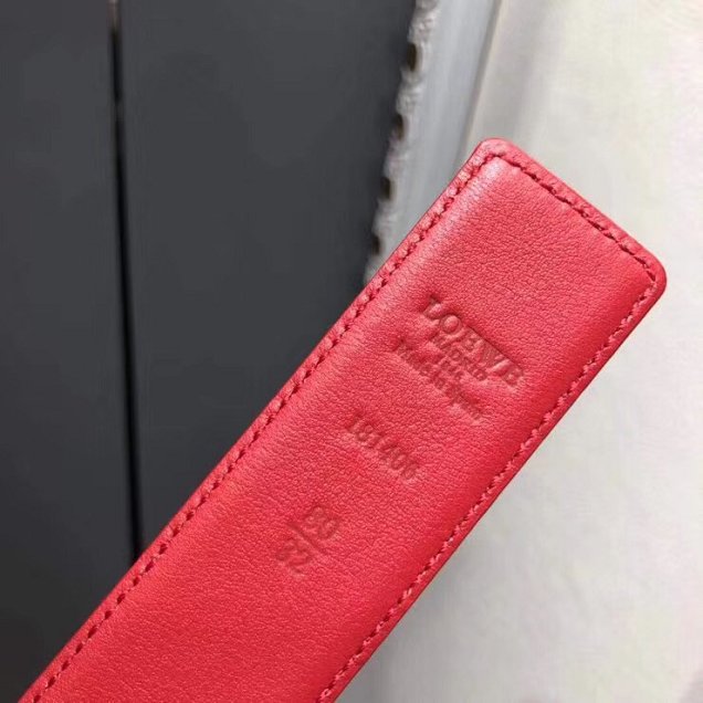 Loewe original calfskin belt 32mm LW0001 red