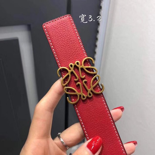 Loewe original calfskin belt 32mm LW0001 red