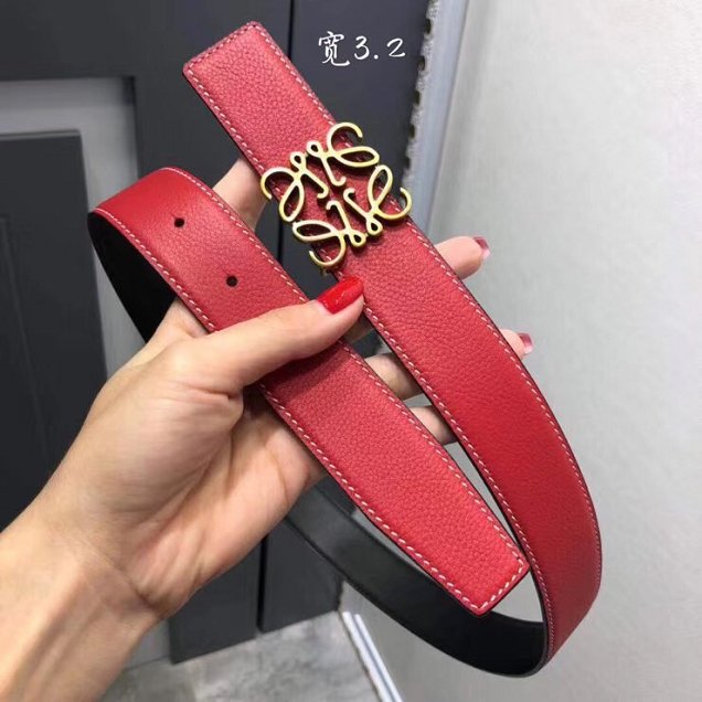 Loewe original calfskin belt 32mm LW0001 red