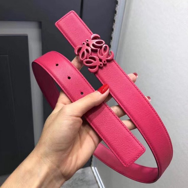 Loewe original calfskin belt 32mm LW0001 rose red