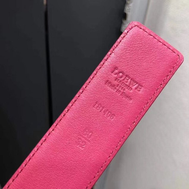 Loewe original calfskin belt 32mm LW0001 rose red