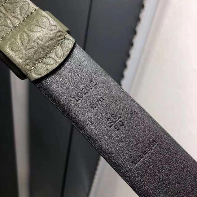 Loewe original calfskin belt 34mm LW0003 olive