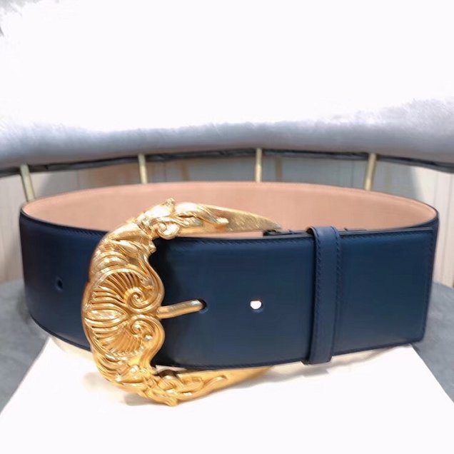 Vercase original calfskin 70mm belt VS0003 navy blue