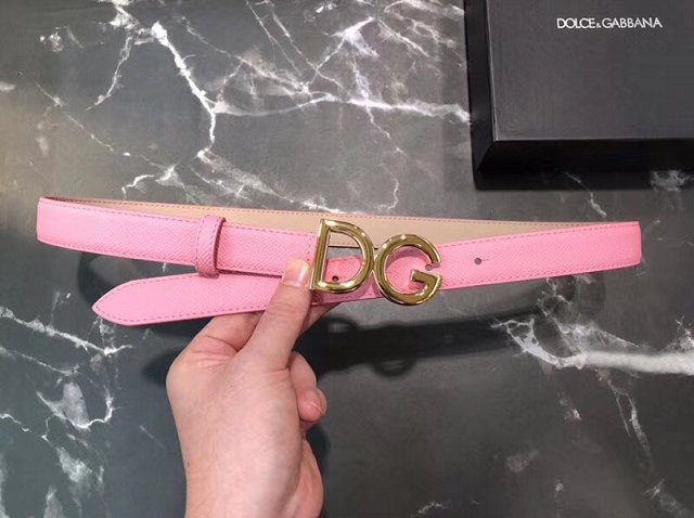 DG original calfskin 25mm belt D0003 pink