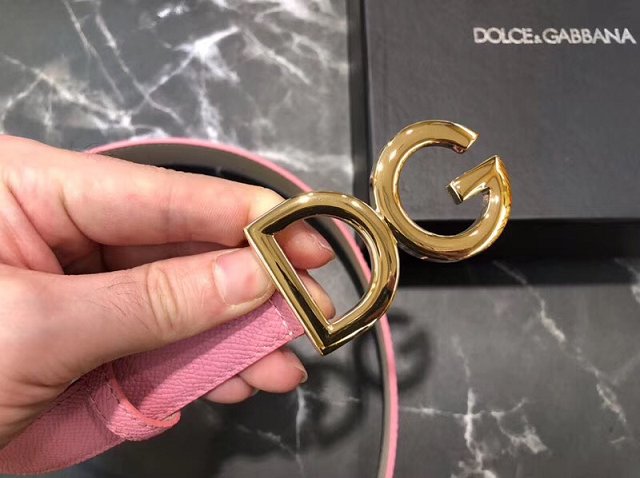 DG original calfskin 25mm belt D0003 pink