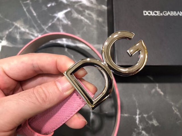 DG original calfskin 25mm belt D0003 pink