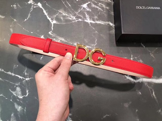 DG original calfskin 25mm belt D0003 red