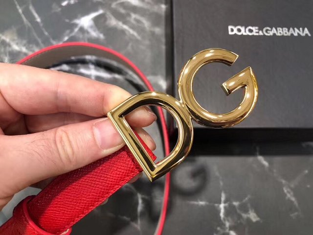 DG original calfskin 25mm belt D0003 red