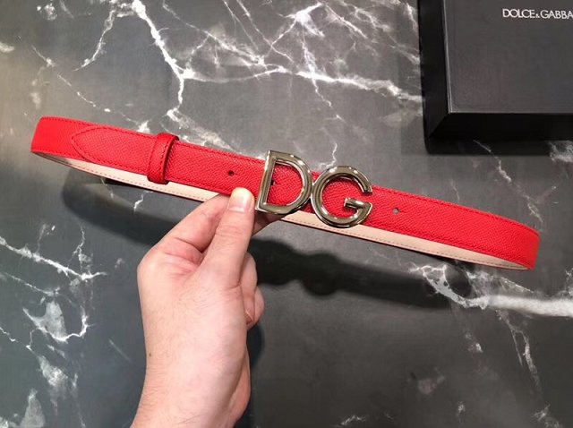 DG original calfskin 25mm belt D0003 red