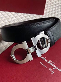 Feragamo gancini original calfskin mens belt 35mm F0011 black