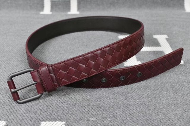 BV original calfskin 35mm belt V0001 wine red