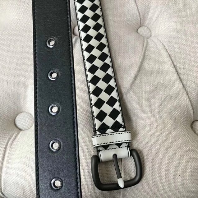 BV original lambskin 35mm belt V0003 black wite