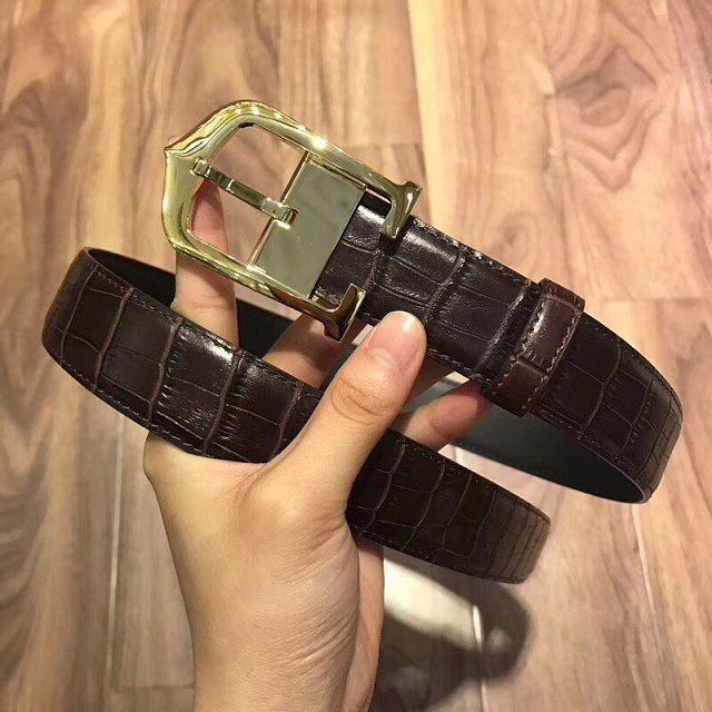 Catier original calfskin 35mm belt CA0003 dark coffee