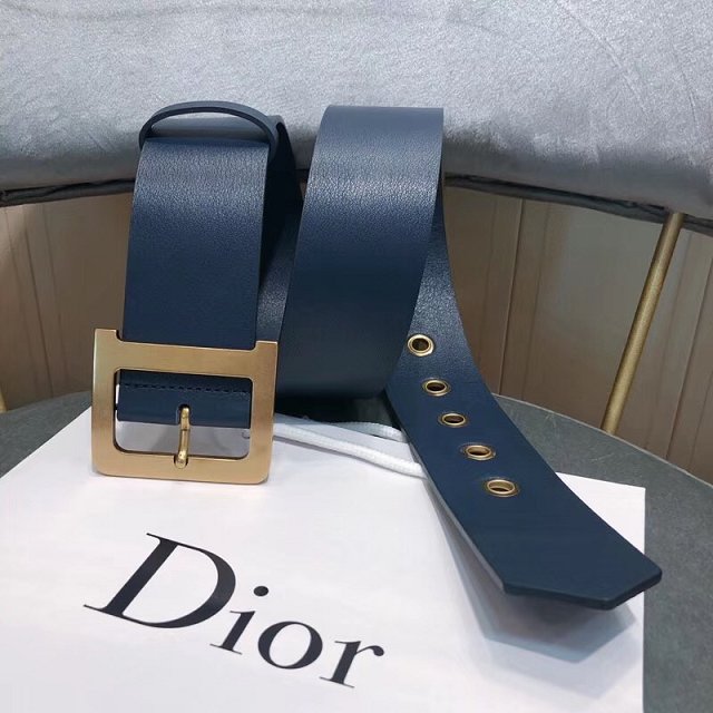 Dior original calfskin 50mm belt DR0003 dark blue