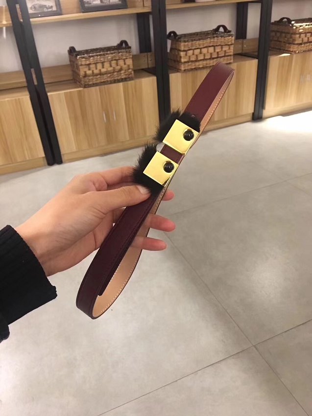 Fendi original calfskin belt 25mm FD0014 bordeaux