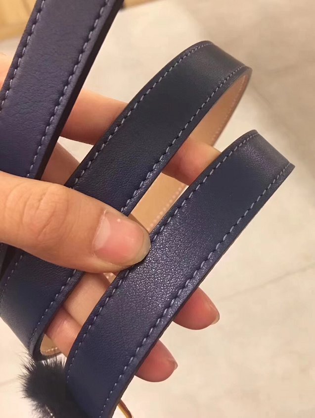 Fendi original calfskin belt 25mm FD0014 navy blue