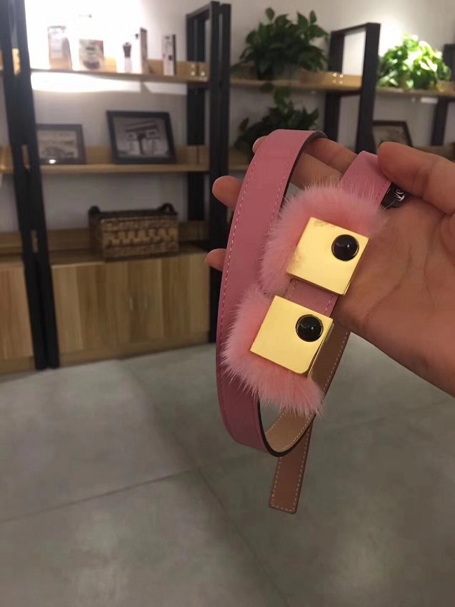 Fendi original calfskin belt 25mm FD0014 pink