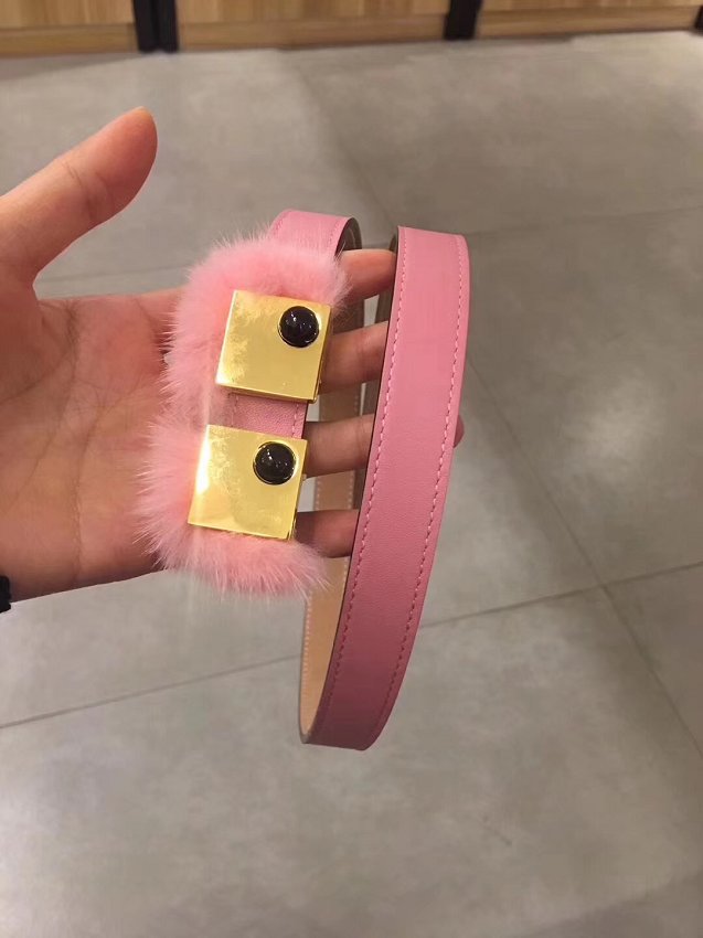 Fendi original calfskin belt 25mm FD0014 pink