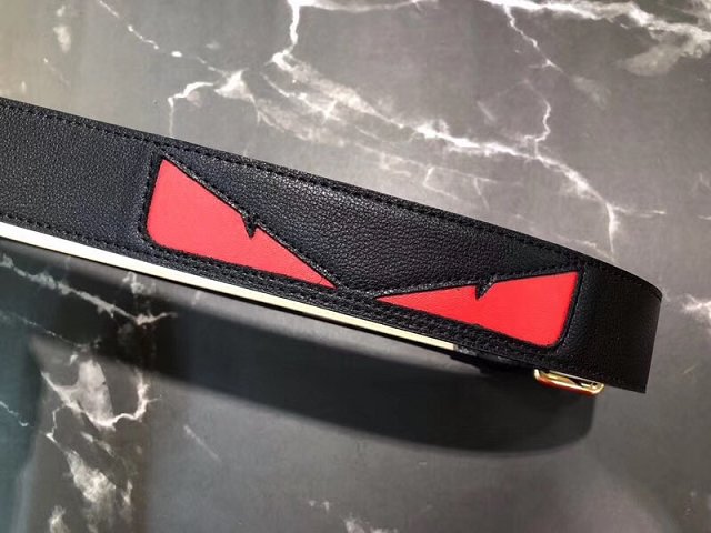 Fendi original calfskin belt 38mm FD0007 black&red