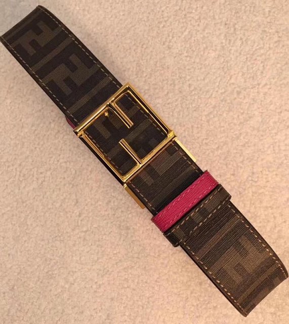 Fendi original canvas belt 40mm FD0009 rose red