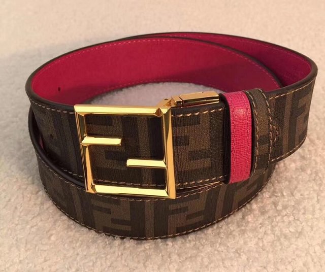 Fendi original canvas belt 40mm FD0009 rose red