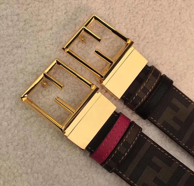 Fendi original canvas belt 40mm FD0009 rose red