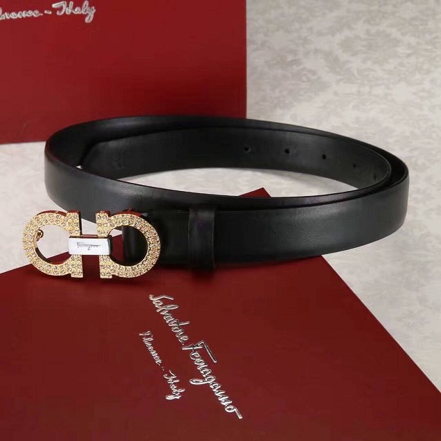 Feragamo gancini original calfskin belt 25mm F0052 black