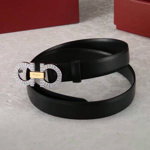 Feragamo gancini original calfskin belt 25mm F0052 black