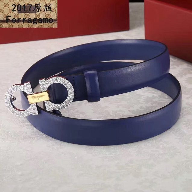 Feragamo gancini original calfskin belt 25mm F0052 royal blue