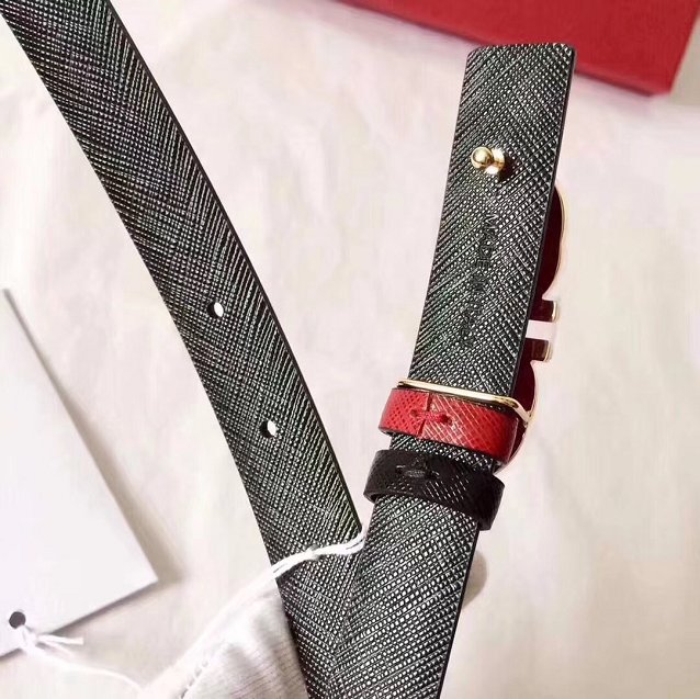 Feragamo gancini original calfskin belt 25mm F0053 red