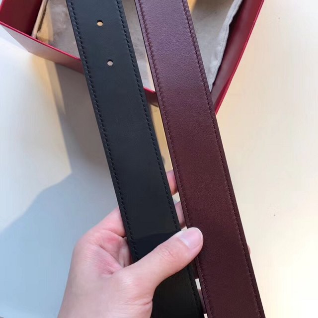 Feragamo gancini original calfskin belt 35mm F0033 burgundy