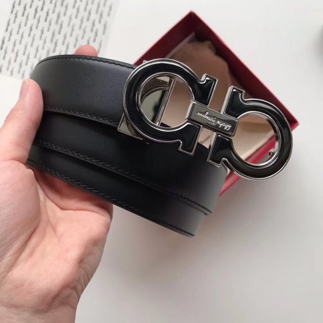 Feragamo gancini original calfskin belt 35mm F0035 black