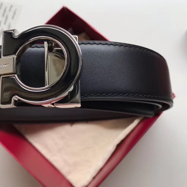 Feragamo gancini original calfskin belt 35mm F0035 black