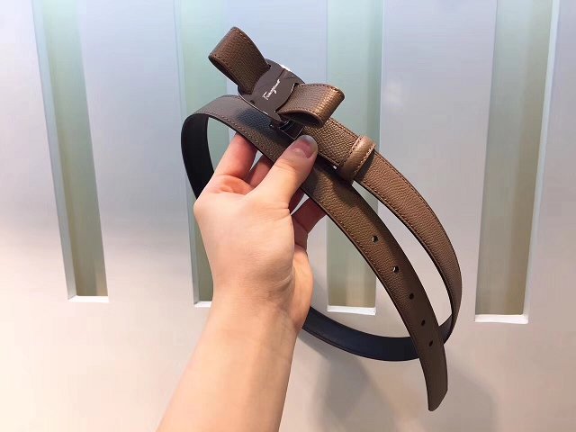 Feragamo original calfskin belt 25mm F0055 grey