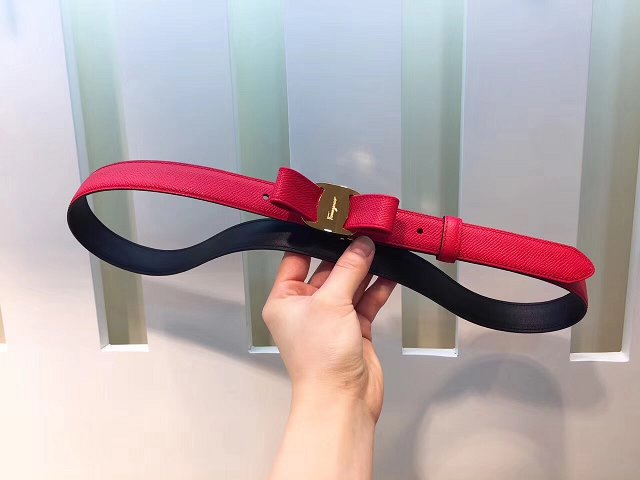 Feragamo original calfskin belt 25mm F0055 red