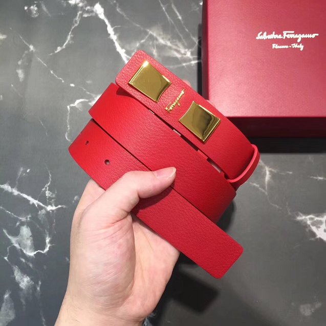 Feragamo vara original calfskin belt 20mm F0049 red