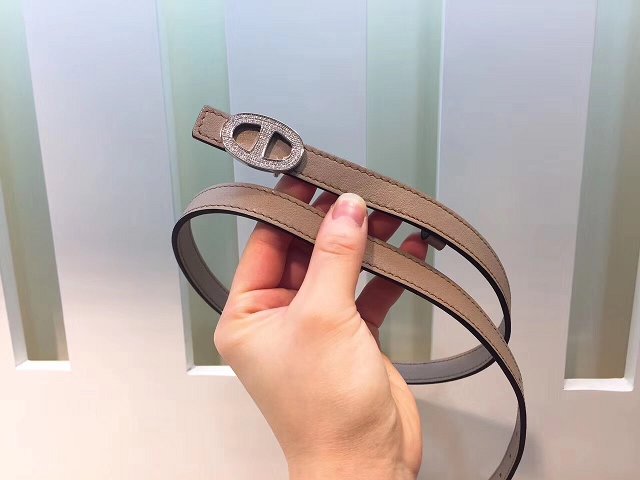 Hermes original calfskin mini athena belt 13mm H065557 grey