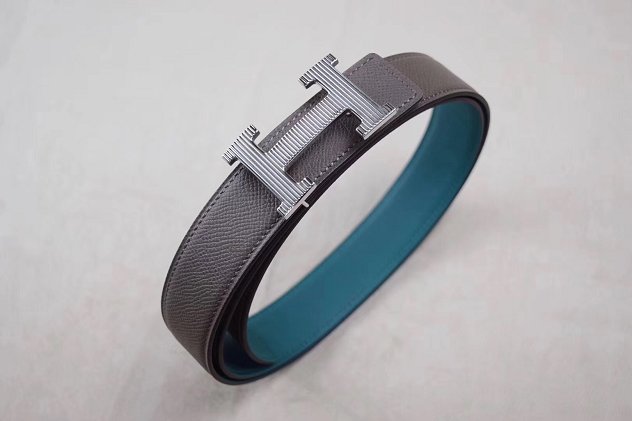 Hermes original epsom H belt reversible 32mm H064544 grey&blue