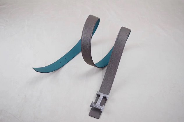 Hermes original epsom H belt reversible 32mm H064544 grey&blue