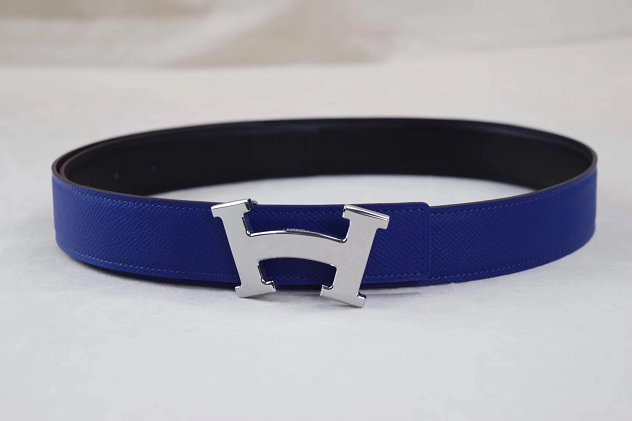 Hermes original epsom H belt reversible 32mm H064545 blue