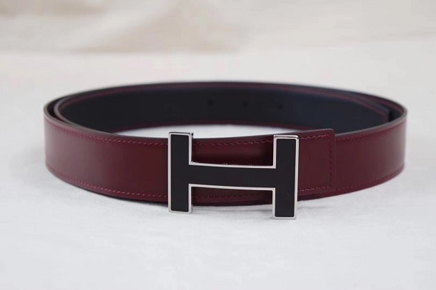 Hermes original epsom H belt reversible 32mm H064545 bordeaux