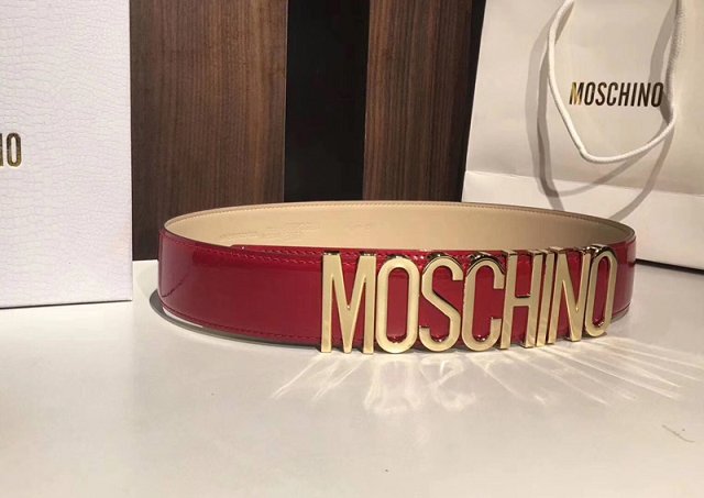 Moschino original calfskin belt 35cm M0001 red