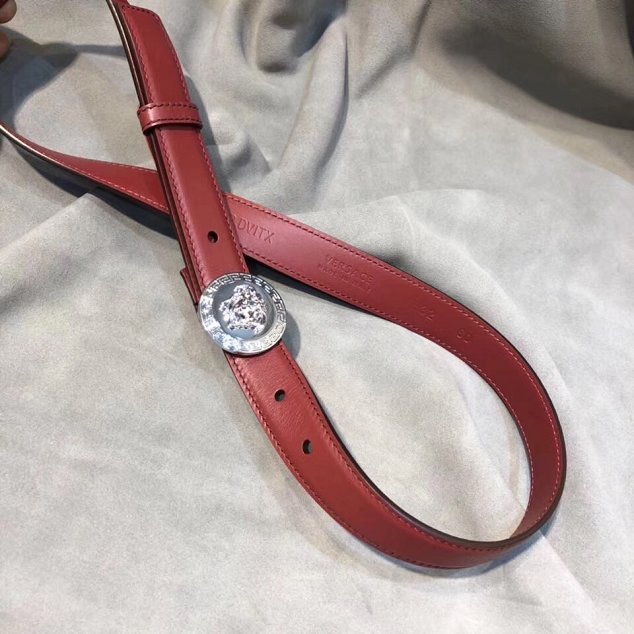 Vercase original calfskin 25mm belt VS0006 wine red