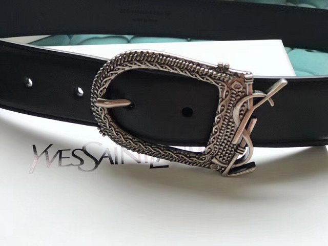 YSL original calfskin belt 25mm Y0002 black