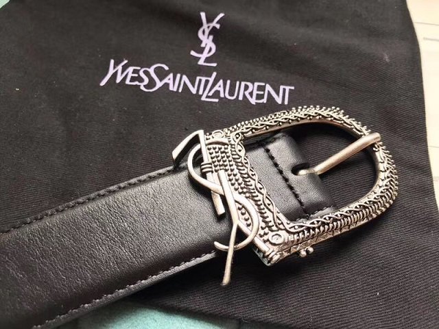 YSL original calfskin belt 25mm Y0002 black