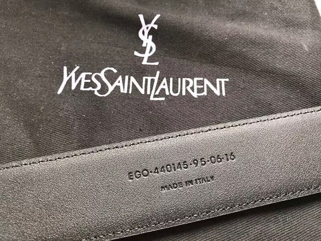 YSL original calfskin belt 25mm Y0002 black