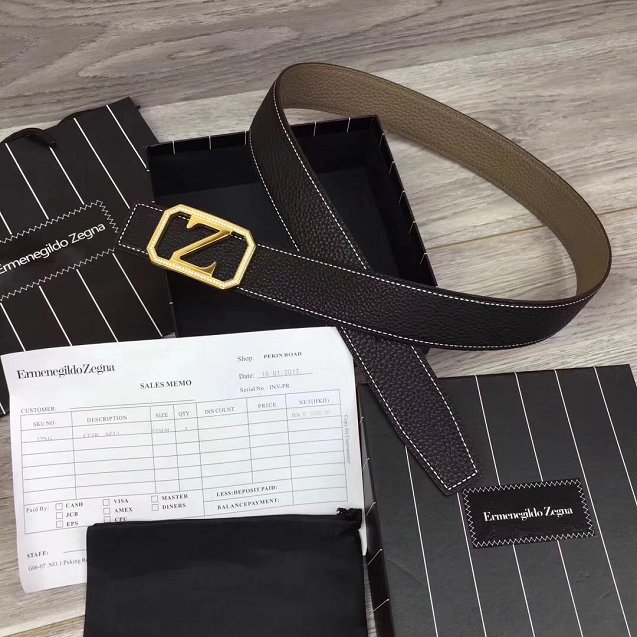 Zegna original calfskin belt 35mm Z0002 black