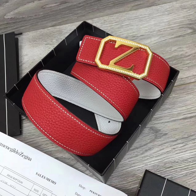 Zegna original calfskin belt 35mm Z0002 red
